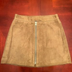 ALL SAINTS - Suede Zip Skirt (Camel)